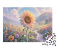 Sunflower Puzzle 1000 Pezzi Puzzle Per Adulti Rainbow Garden Puzzle Difficile Sfida ManiSul Gioco Regalo Per Amore E Amico 1000pcs (75x50cm)