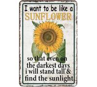 Sunflower Retro Wall Sign Be Like A Sunflower Quote 8 X 12 in