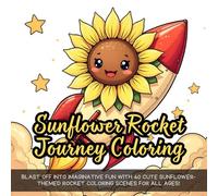 Sunflower Rocket Journey Coloring: Blast off into imaginative fun with 40 cute sunflower-themed rocket coloring scenes for all ages!