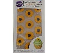 Sunflower Royal Icing Decorations, 12 count