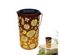 Sunflower Solar Lanterns Garden - Led Garden Lighting, Weatherproof Outdoor Lights with Solar Power, Yard Backyard Porch Illumination, Metal Flowers Lamp, Walkway Garage Lighting for Home Outdoors