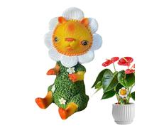 Sunflower Statues Outdoor, Fairy Sunflowers Sculpture, 2.55x2.36x4.52 Inches Bright Hand-Painted Resin Figurine, Indoor Display, Decorative Fairy Statue for Courtyard, Bedroom and Sturdy Room Use
