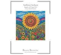 Sunflower Sunburst Cross Stitch Pattern: Regular and Large Print Cross Stitch Pattern