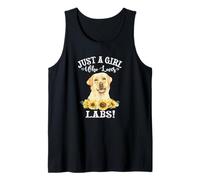 Sunflower Womens Just A Girl Who Loves Yellow Labs Mom Lover Canotta