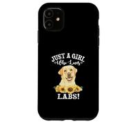 Sunflower Womens Just A Girl Who Loves Yellow Labs Mom Lover Custodia per iPhone 11
