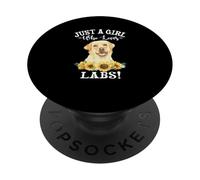 Sunflower Womens Just A Girl Who Loves Yellow Labs Mom Lover PopSockets PopGrip Adesivo