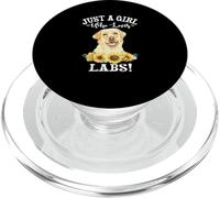 Sunflower Womens Just A Girl Who Loves Yellow Labs Mom Lover PopSockets PopGrip per MagSafe
