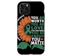 Sunflower You Are Worthy Loved Needed Mental Health Custodia per iPhone 11 Pro