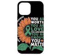 Sunflower You Are Worthy Loved Needed Mental Health Custodia per iPhone 12 Pro Max