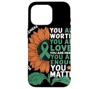 Sunflower You Are Worthy Loved Needed Mental Health Custodia per iPhone 16 Pro