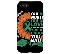 Sunflower You Are Worthy Loved Needed Mental Health Custodia per iPhone SE (2020) / 7 / 8