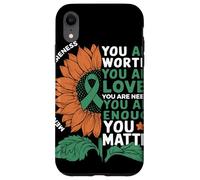 Sunflower You Are Worthy Loved Needed Mental Health Custodia per iPhone XR