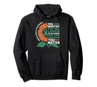 Sunflower You Are Worthy Loved Needed Mental Health Felpa con Cappuccio