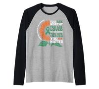 Sunflower You Are Worthy Loved Needed Mental Health Maglia con Maniche Raglan