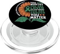 Sunflower You Are Worthy Loved Needed Mental Health PopSockets PopGrip per MagSafe