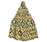 Sunflower1 - Mantello con cappuccio stampato, mantello da strega, vampiri, triste mietitore, diavolo, per cosplay