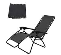 Sunflowerany, rivestimento di ricambio per sedia a sdraio relax, tessuto di ricambio per sedia a sdraio Zero Gravity, sedia da giardino, lounger Chair (solo la tela) Nero