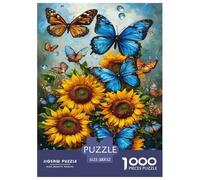 Sunflowers And Butterflies Jigsaw Puzzle Impossibili 1000Pcs Interesting Decorazione Per La Casa. Giochi Rilassamento E Intelligence Per Adulti E Bambini Da 12 Anni 52x38cm/1000pcs