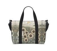 Sunflowers Camomilla Travel Duffel Bag Carry On Tote Bags For Men Weekender Pernight Bag,Sports Tote Gym Bag, nero, Taglia unica