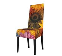 Sunflowers In Full Bloom In Dining Chair Slipcover - Morbida copertura protettiva elasticizzata per sedie senza braccioli, ideale per casa, ristorante, feste e uso quotidiano