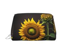 Sunflowers in the Weeds - Beauty case portatile, compatto, con scomparti interni organizzati per uso quotidiano, Argento, One Size