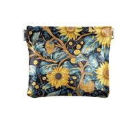 Sunflowers Nature - Piccolo portamonete da donna, in pelle, con chiusura unica, porta carte di credito, per donna e ragazza, girasoli natura, Decorazione