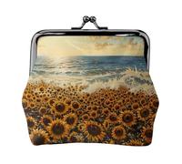 Sunflowers Sea Print Vintage Leather Change Purse Elegante piccolo portamonete per le donne portamonete Portafoglio Mini