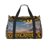 Sunflowers Sunlight Print grande capacità mano Carry Bag per le donne pieghevole Carry On Tote per viaggi in aereo