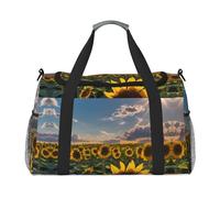 Sunflowers Sunlight Print Weekender Pernottamento Carry On Bag Duffel Bag per Viaggio Donne Uomini Palestra Bagagli Borsa Carry on, Nero , Taglia unica