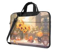 Sunflowers under the windowsill Laptop Bag, Borsa a tracolla multifunzionale, borsa messenger da 14,96 pollici, borsa a tracolla