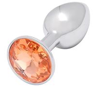 Sunfo - plug anale metallico con gemma dorata (argento)