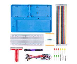 SunFounder Breadboard Kit RAB Holder, 830 Points Solderless Circuit Breadboard, Jumper Wires, LED, Resistors compatible with Arduino R3 MEGA & Raspberry Pi 4B, 3B+ Model B, 2B and 1B+