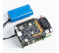 SunFounder Fusion HAT+ - Scheda di espansione per Raspberry Pi5/4/3B+/Zero 2W, con batteria ricaricabile, 4 driver motore DC, 12 server PWM, ADC, altoparlante e microfono, compatibile con KI-LLM