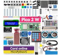 SunFounder Raspberry Pi Pico 2W Ultimate Starter Kit con 110+Video Corsi Tutorial Online, 96 Progetti (16 Progetti IoT), MicroPython, C++ (Compatibile con Arduino IDE)