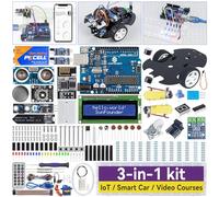SunFounder Ultimate Starter Kit compatibile con Arduino UNO IDE Scratch, 3 in 1 Kit IoT/Smart Car/Basic con tutorial online, 192 articoli, 87 progetti, adatto a principianti di età superiore a 8 anni