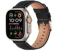 SUNFWR Cinturino di ricambio in pelle compatibile con Apple Watch da 49 mm, 45 mm, 44 mm, 42 mm, unisex, in vera pelle pieno fiore per iWatch Ultra 2, Ultra, SE2, SE, Series 9 8 7 6 5 4 3 2 1