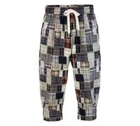 Sungerdasa Pantaloncini da yoga harem da uomo in cotone Capri 3/4 pantaloni patchwork casual pantaloncini da spiaggia con coulisse pantaloni corti marrone, A - Verde, XL