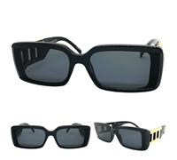 Sunglasses Eleganti Moderne Retro Con Lenti Scure Montatura Nera E Dorata