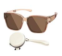 Sunglasses Over Glasses, UV Protection Foldable Eyewear, 6.1x5.51x2.28 Inches Lightweight and Portable, Outdoor Activities Design for Men, Women During Biking, Fishing, Travel, Beach