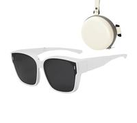 Sunglasses Over Glasses, UV Protection Foldable Eyewear, 6.1x5.51x2.28 Inches Lightweight and Portable, Outdoor Activities Design for Men, Women During Biking, Fishing, Travel, Beach