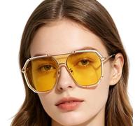 Sunglasses Vinage Square Frame Double Bridge Eyewear golf summer outdoor