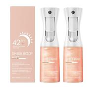 Sunglaze Sheer Body Mist SPF 42 con olio per il corpo luccicante, nebbia idratante, idrata, dona alla pelle una finitura luccicante, leggera, rapida assorbimento