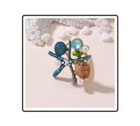 sunglnl Anello a stella marina, in resina a 3 colori, regolabile, con conchiglie e strass, per donne, spiaggia, vacanze, estate, regalo con perle, Zinco Resina, Nessuna pietra preziosa