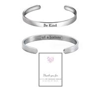 sunglnl Be kind of a badass braccialetto, Inspirational oro argento oro rosa nero braccialetti incisi in acciaio inox messaggio nascosto braccialetto per donne uomini gioielli regalo, Medium, Acciaio