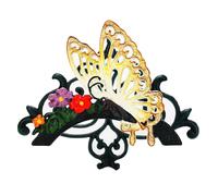 Sungmor Butterfly Cast Iron Hose Organizer Heavy Duty Water Hose Holder Garden & Yard Wall Mounted Decoration Pretty Wall Pipe Hanger Hanging Hose But