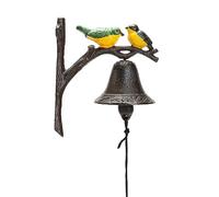 Sungmor Campanello da parete in ghisa resistente, dipinto a mano con graziosi uccellini - Campanello decorativo da appendere a parete - decorazione da parete per interni ed esterni