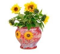 Sungmor Ceramic Hand Painted Succulent Flower Pots 9 Inch Large Pottery Pots for Indoor Outdoor Plants Decorative Ceramic Vase for Flower Arrangement