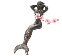 Sungmor - Statuetta Decorativa in ghisa, con Motivo a Simpatico Topolino in Ferro, Colore: Marrone Anticato Mermaid - Confezione da 1