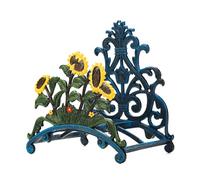 Sungmor Portagomma da giardino in ghisa resistente, decorazione a mano con girasole dipinto a mano per tubo dell'acqua, decorazione da parete per tubo flessibile da appendere alla parete