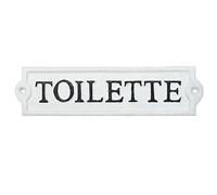 Sungmor Targa in ghisa resistente, targa bianca per bagno, decorazione da parete, per casa, ufficio, negozio o ristorante, confezione da 1 pezzo, 10 x 2,5 cm
